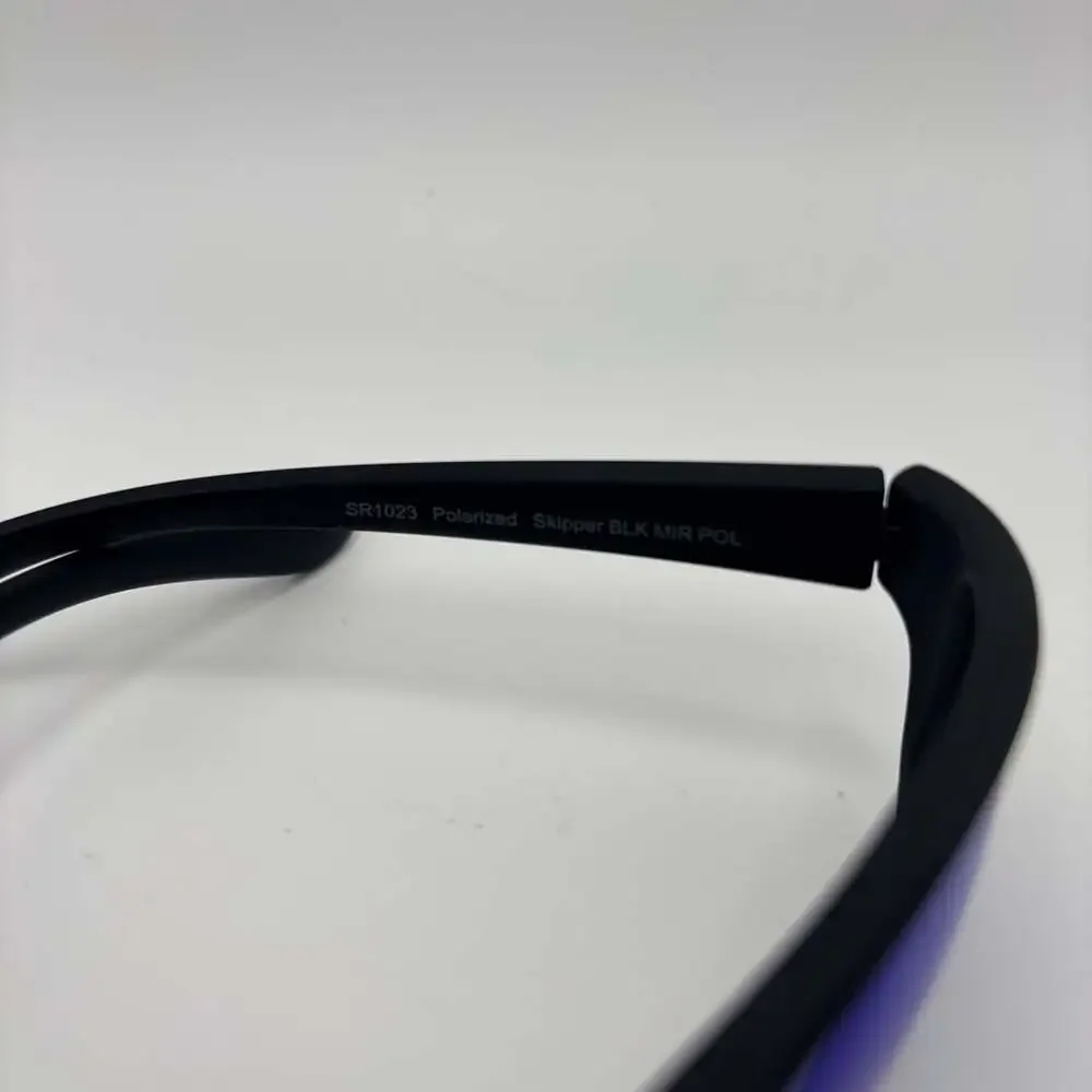 Foster Grant SR1023 Polarized Skipper Black Mirror Polarized Wrap Sunglasses